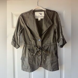 Tabitha Anthropologie olive green jacket size 2